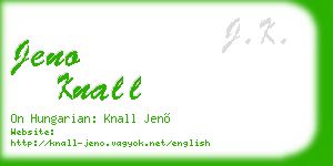 jeno knall business card